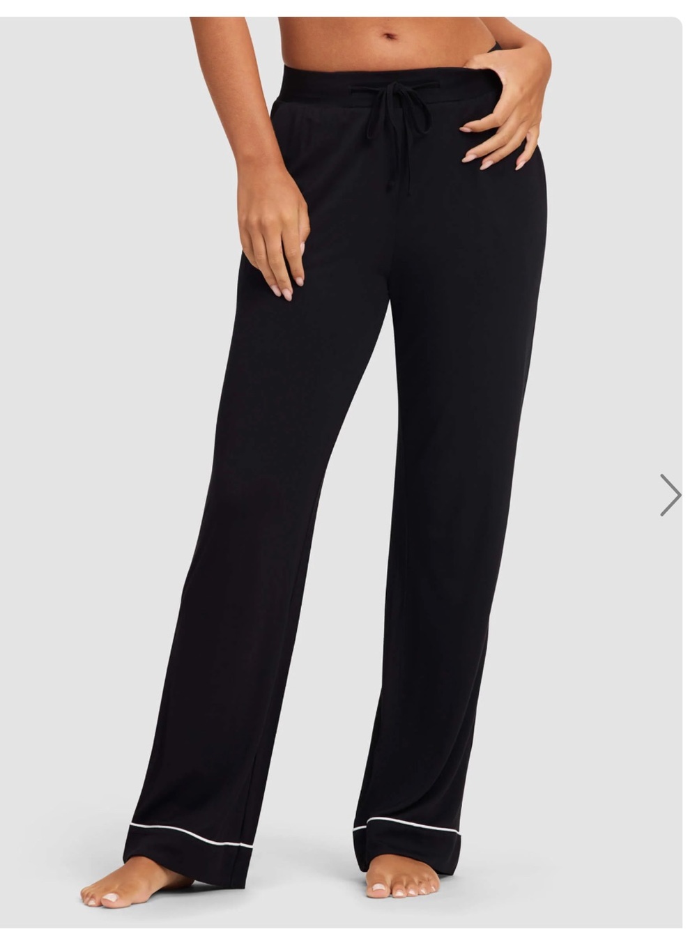 Cozy Earth Women's Bamboo Stretch-Knit Black w/ White Trim Pajama Pants Size XXL